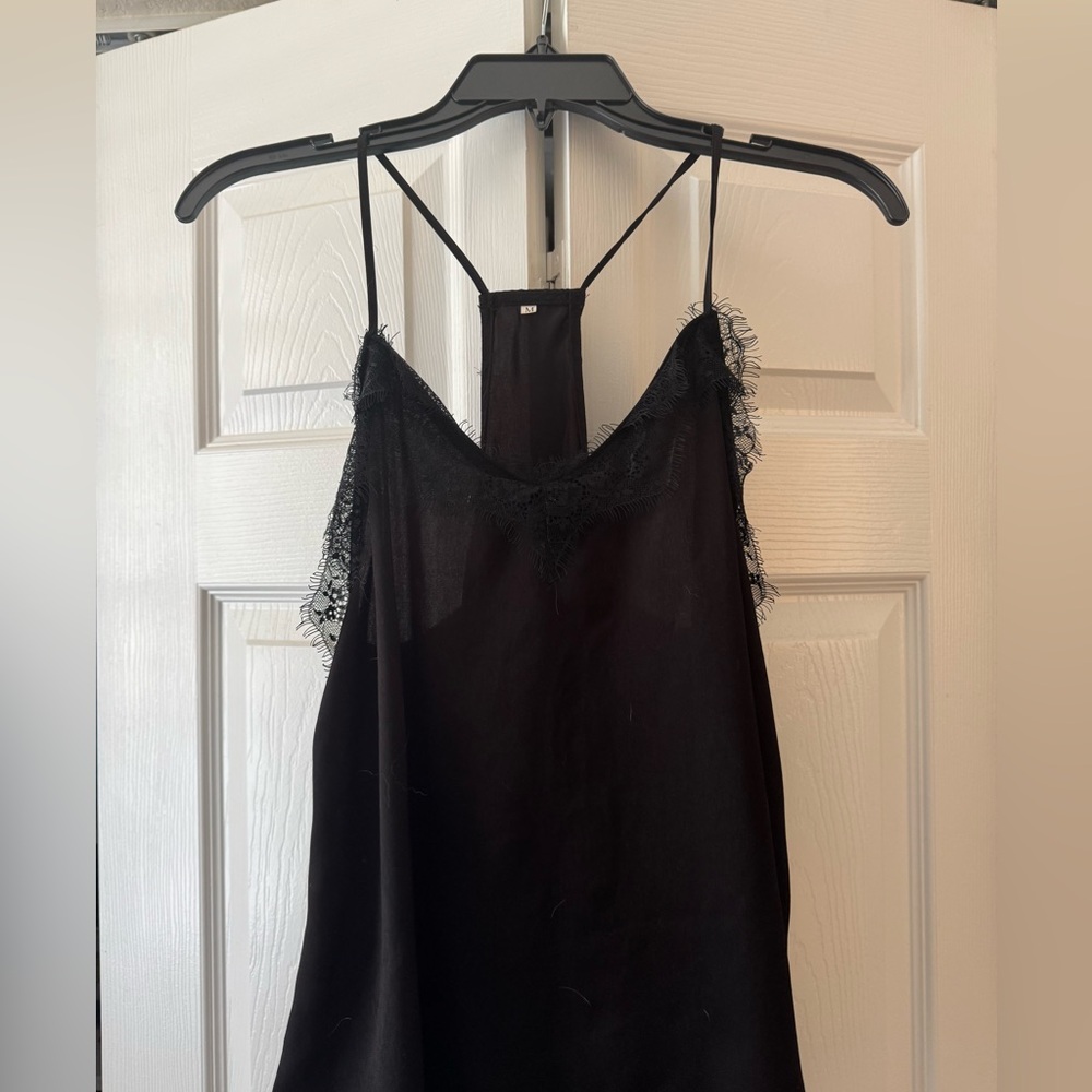 Elegant Black Lace Trim Cami